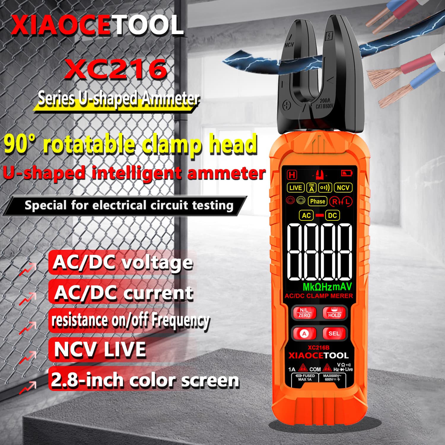 XC216 digital clamp meter multimeter high-precision electrician dedicated fully intelligent anti-burn U-shaped clamp multimeter