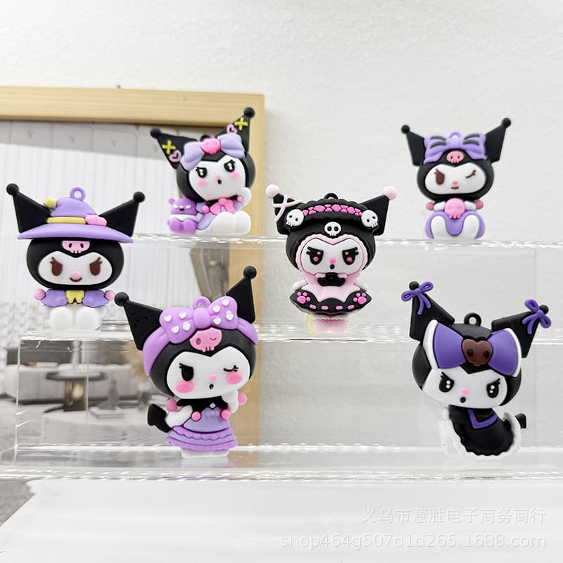 Creative Sanrio Keychain Resin Figure Blind Box Accessories Kuromi Keychain Sanrio Small Pendant Wholesale