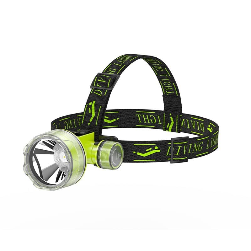 New diving headlamp, underwater lighting, strong light, rechargeable flashlight, LED battery life, professional waterproof and sea-going equipment