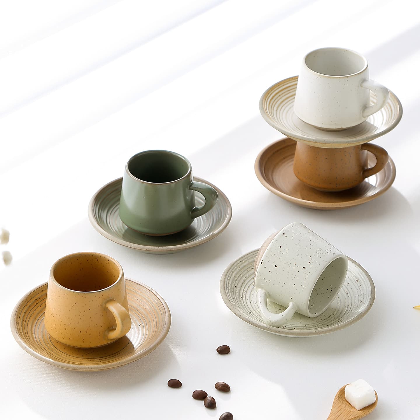 Professional Espresso Cup and Saucer Set Small Capacity Japanese Ceramic High-End Fine 90ml
