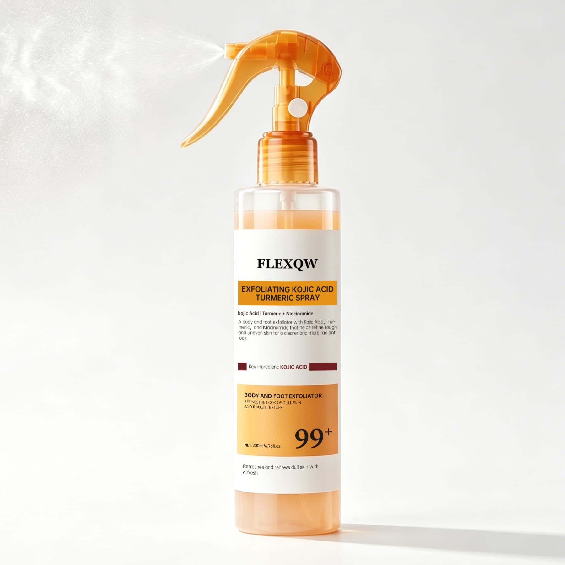 In Stock Cross-Border Hot Selling US TK Shein TEMU Turmeric Kojic Acid Exfoliating Essence Spray Southeast Asia Europe America
