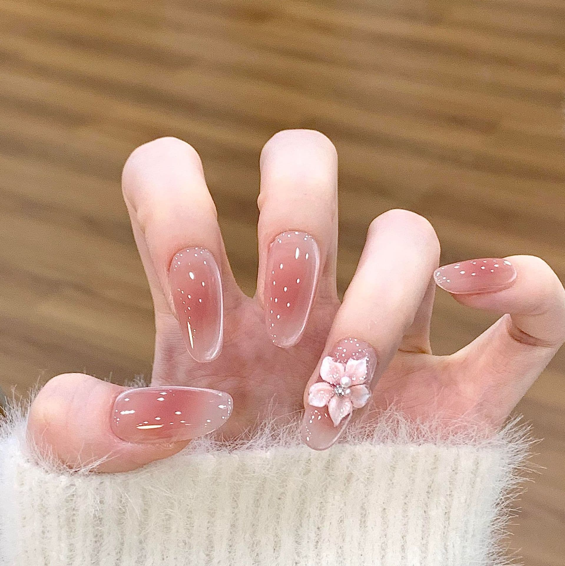 2026 New Designer Butterfly Fairy Fingertip Dreamy Galaxy High-End Light Luxury Handmade Press-On Nails