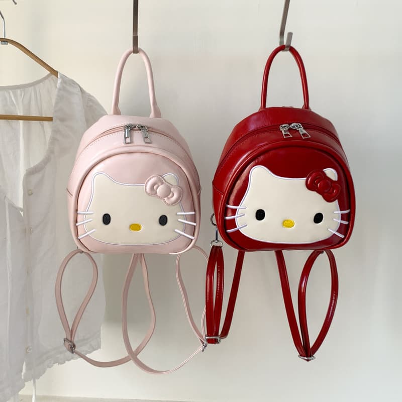 Popular Dog-Tooth Style Kitty Backpack 2026 New Fashion Versatile Backpack Cartoon Pattern School Bag Wholesale