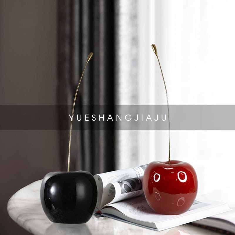 Nordic Modern Minimalist Cherry Resin Decorative Ornament for Living Room Home Decor Desktop Room Showroom Soft Furnishing Accessories