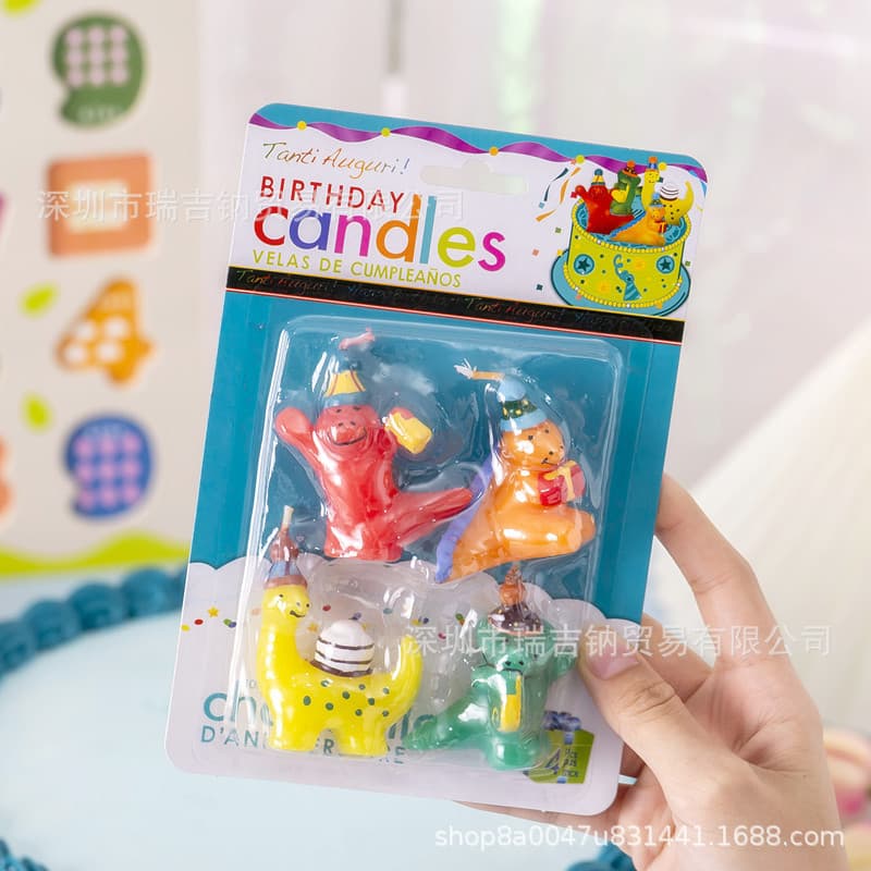 Dinosaur Candle Birthday Cake, Trendy Party Cake Decoration, Korean Retro Ins Birthday Candle, Cute Cartoon