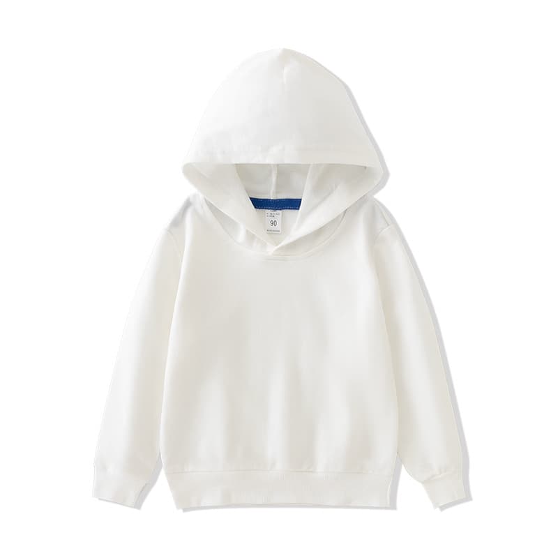 Children's Hooded Sweatshirt Pure Cotton Terry Spring/Autumn Blank Solid Color Long Sleeve Pullover, Plain Version Kids' Clothing Wholesale Export