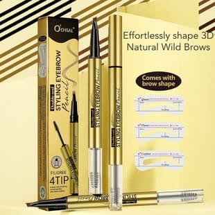 Dual-End Brow Pencil Waterproof Long-Lasting Smudge-Proof Natural Wild Brow 3D Brow Pencil Cross-Border Trade