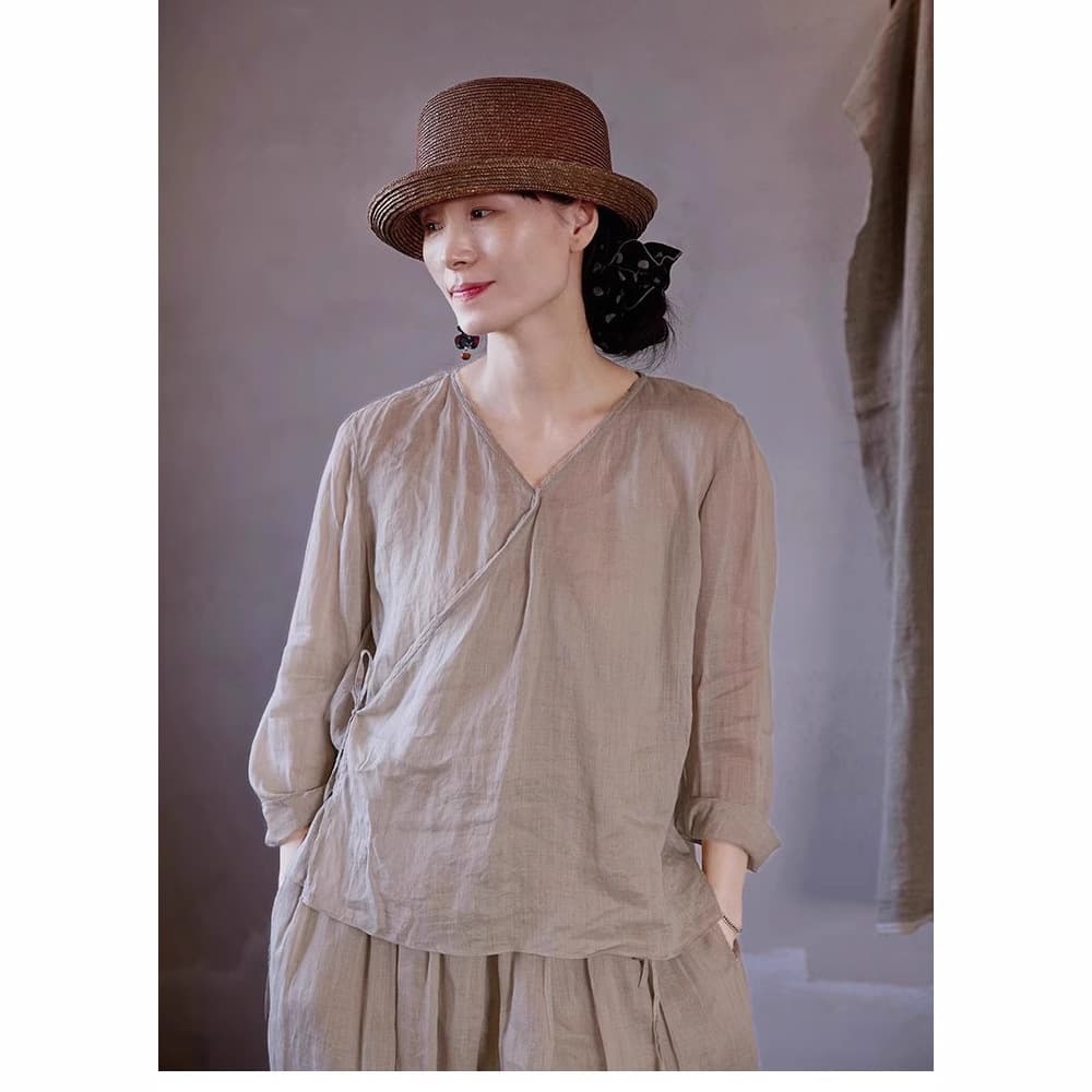 Summer Linen Hemp Zen Lightweight Soft Breathable Sun Protection Cardigan + Harem Pants