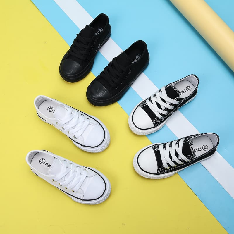 Children's Canvas Shoes 2025 Spring/Autumn Korean Style Low-Top Sneakers for Boys and Girls Baby White Shoes Casual Cloth Shoes