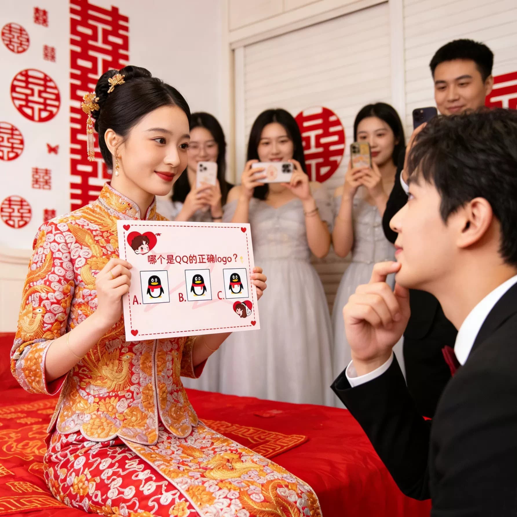 Wedding Game Props Door Blocking Cards Logo Guessing Game Bridal Party Challenge Cards Civilized and Fun