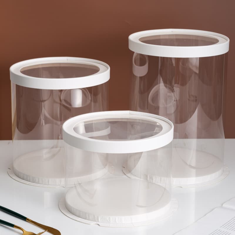 Round Transparent Window Cake Box 4 Inch 6 Inch 8 Inch 10 Inch 12 Inch Single Layer Double Layer Tall Cake Packaging Box
