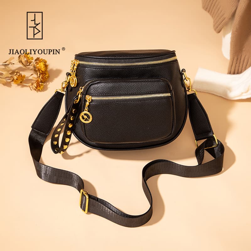 Cross-border Soft Leather Shoulder Bag Large Capacity Small Square Bag Pillow Bag Commuter Phone Bag Crossbody Bag Women's Summer New Arrival
