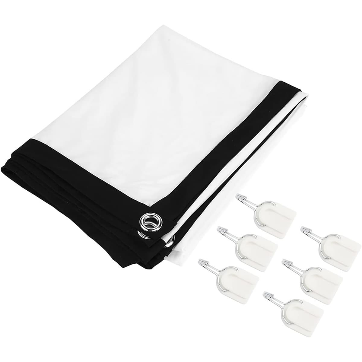 Portable High Definition White Projection Screen for 3D Movies, Lightweight Projector Display, Size 84 Inch 100 Inch