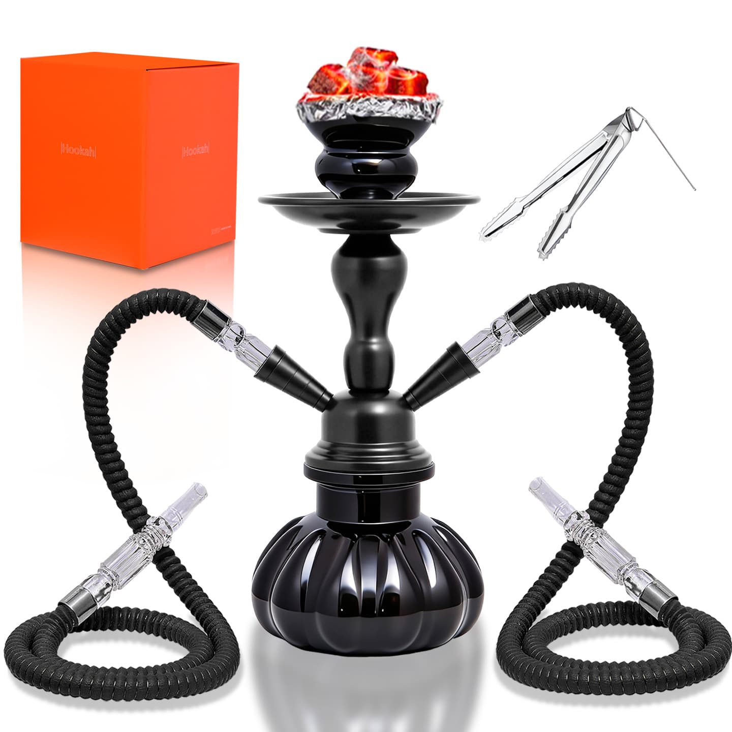 Cross-border supply of popular Arabian hookah bar single and double-tube glass hookah HOOKAH pot complete set factory