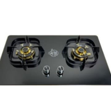 QUX Qiaokes Dual Burner Gas Stove for Home Use, All-Copper Burner Cover, Built-in, Natural Gas/LPG, Energy-Saving High-Power