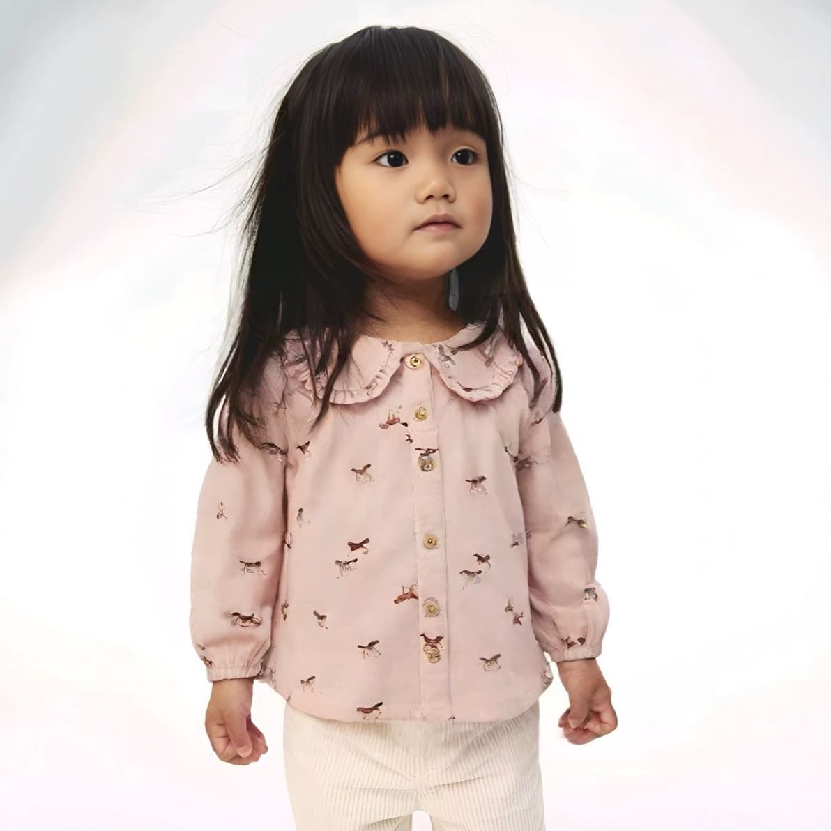 Girls' Shirt 2025 Spring/Autumn Korean Loose Princess Sleeve Doll Top Baby Girl Blouse