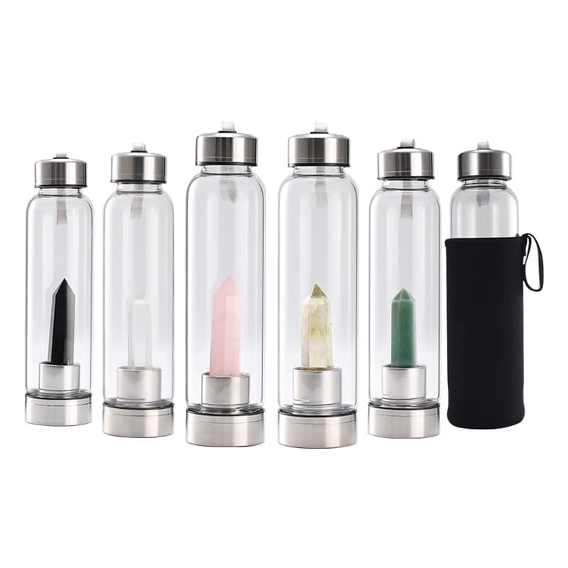 Natural hexagonal energy crystal column glass cup magic wand water bottle crystal tea cup cross-border factory wholesale can be customized