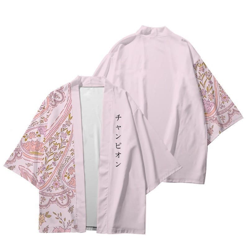 2026 summer new cashew flower Japanese cardigan kimono cloak feather woven robe 3D digital printing clothing for men