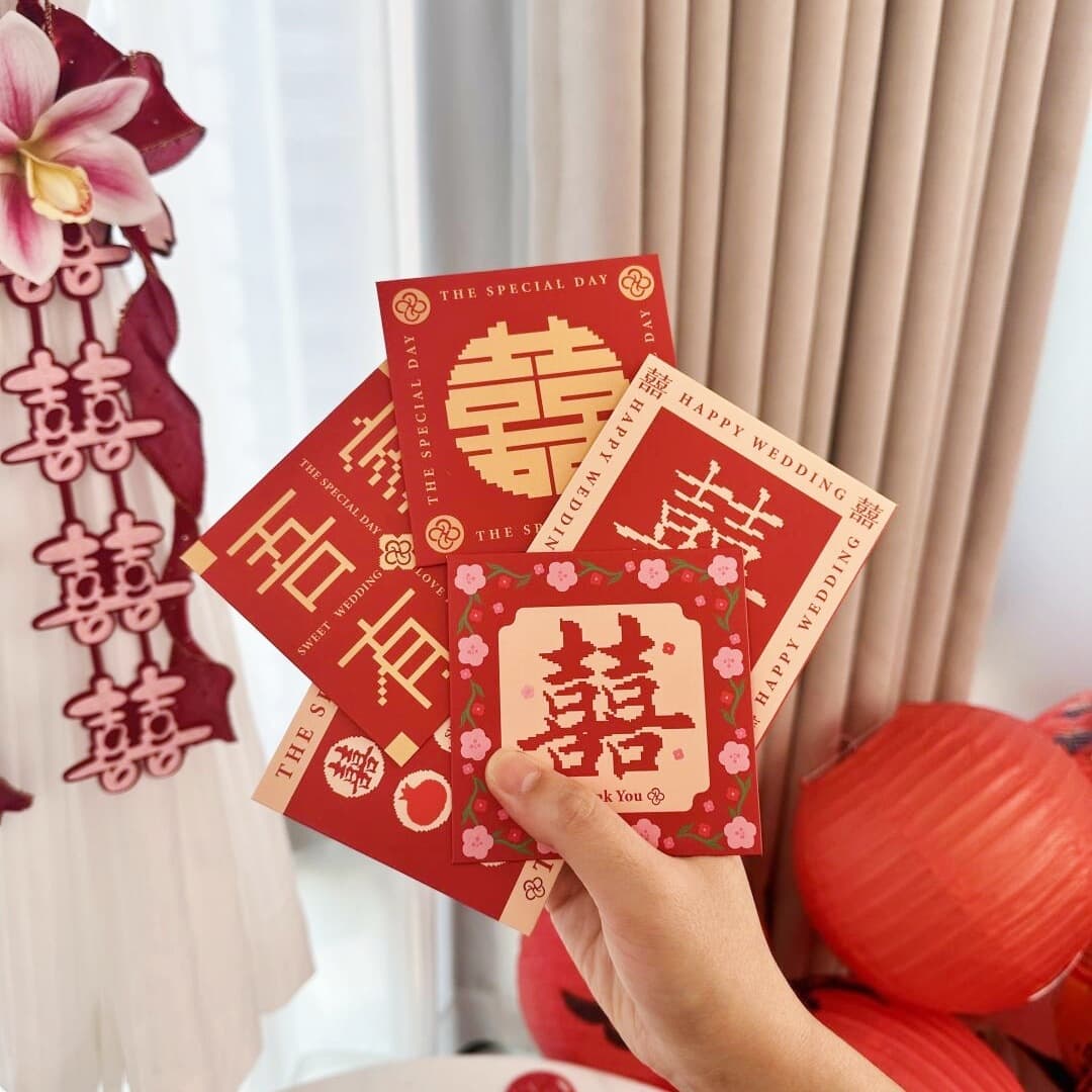 Door-blocking red envelope wedding bag for picking up relatives 2025 new creative wedding happy words small red seal bag wedding mini