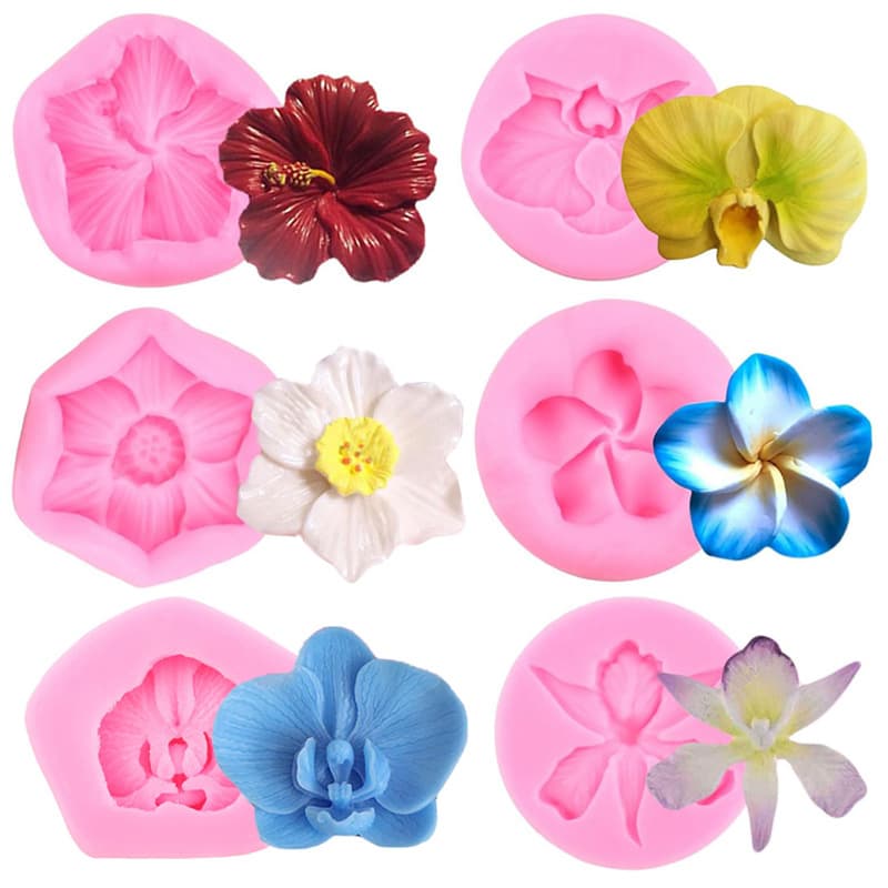 Phalaenopsis flower sunflower hibiscus flower silicone mold fondant chocolate cake decoration mold