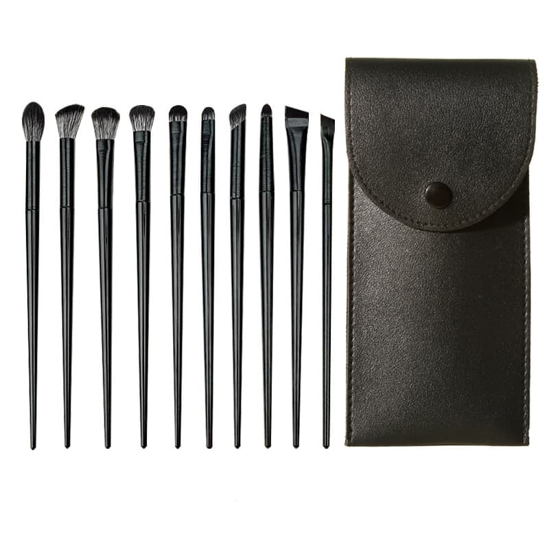 Cross-border brushed black makeup brush set with package eyeliner brush eye shadow brush eye brush blade brush source factory
