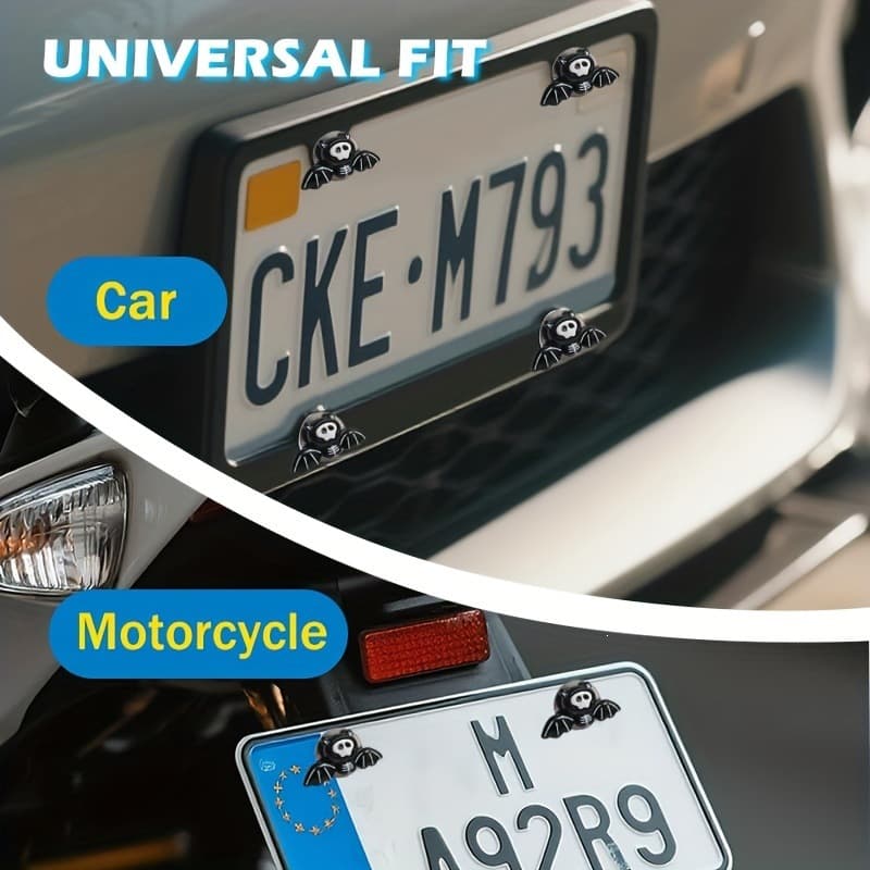 Dice License Plate Screw Fastener Kit, Car License Plate Bolts, Decorative Stainless Steel Aluminum Alloy