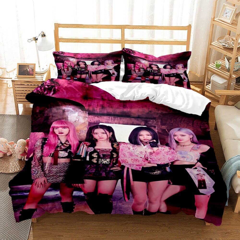 Foreign trade cross-border home textile Amazon digital printing bedding kpop combination blackpink three-piece set