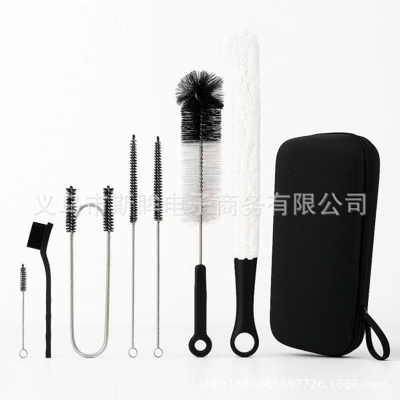8-Piece Hookah Cleaning Brush Set with Storage Box, Portable Hanging Tool Kit, Cleaning Brushes for Bar