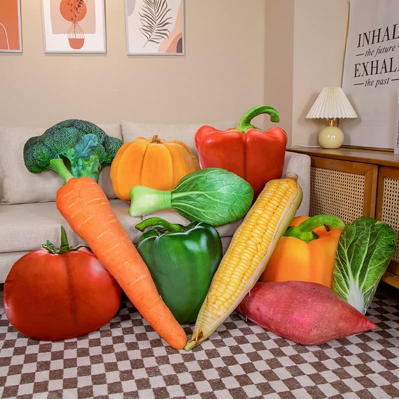 Creative Simulation Vegetable Print Pillow Cabbage Carrot Plush Toy Bed Leg Pillow