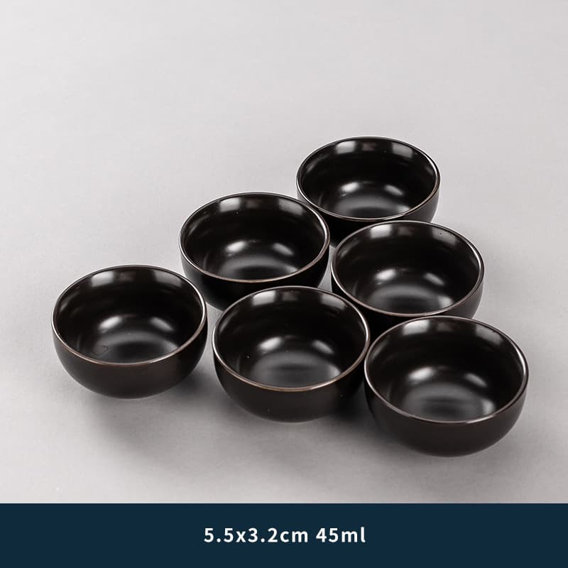 Ceramic Kung Fu Tea Cup Set of 6 - Home Tea Bowls, Tasting Cups, Tea Set, Tea Cups, Host Cups, Small Drinking Cups, No Handle