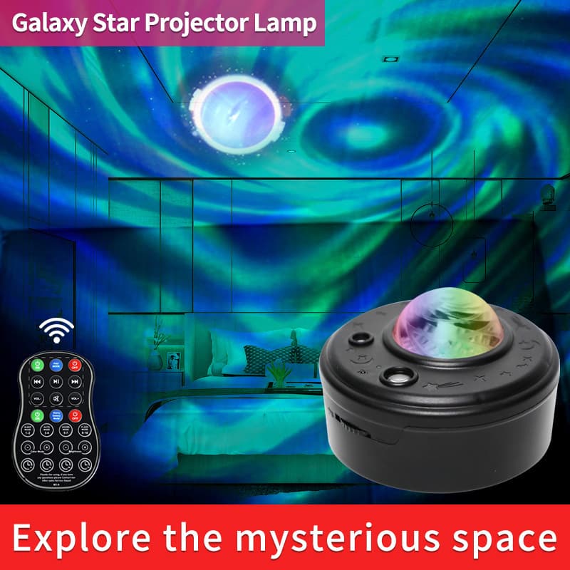 Black hole starry sky projection lamp indoor mini planet moon atmosphere starry sky bluetooth music audio night light