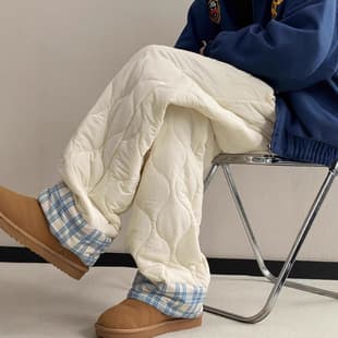 Guangzhou Thirteen Hongs Premium! Down Cotton Pants for Women Winter Outerwear Warm Trousers, Petite Fleece-Lined Thick Casual Pants