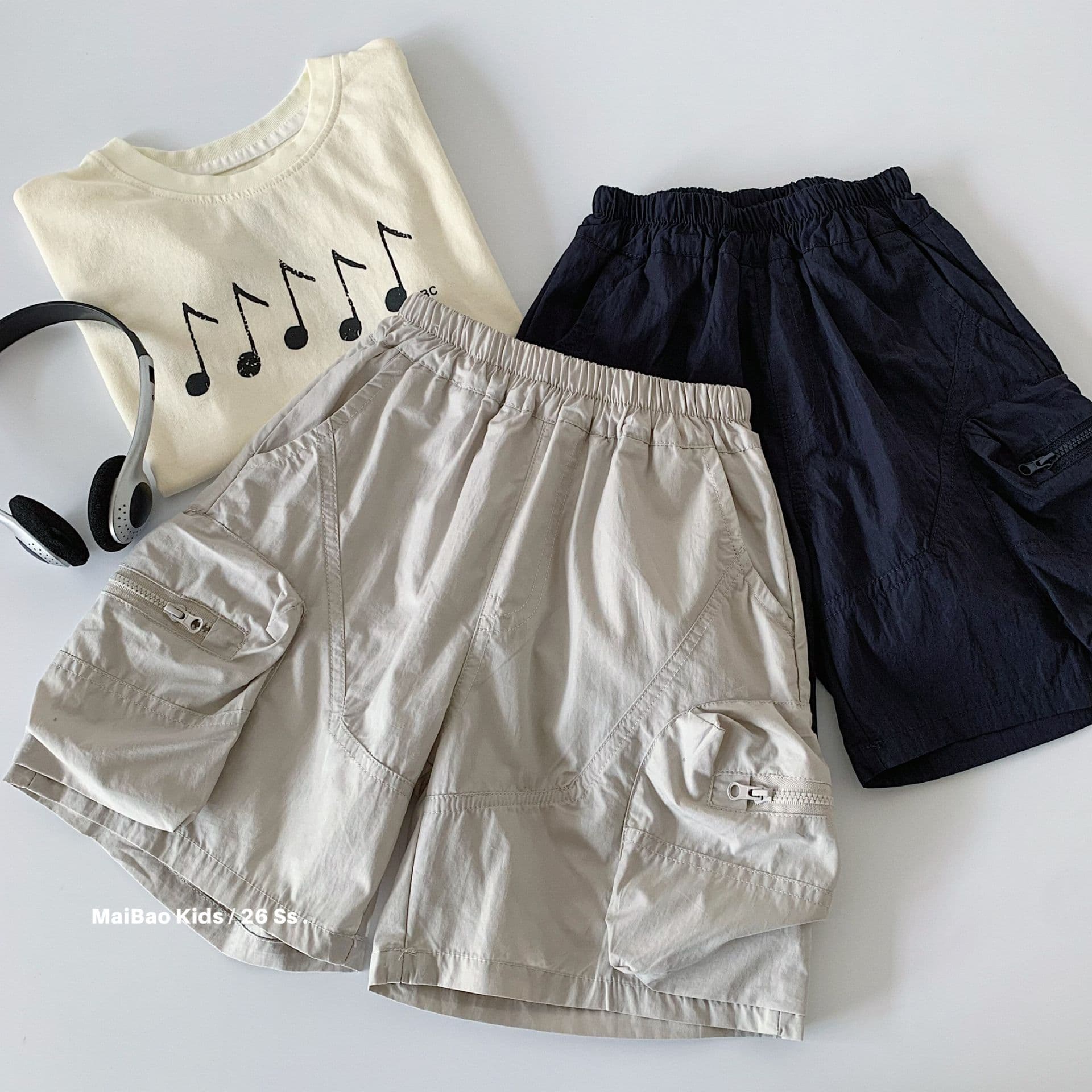 Maibao Boys Shorts 2026 Summer New Children's Casual Cargo Knee-Length Pants for Toddlers and Kids Huzhou Zhili