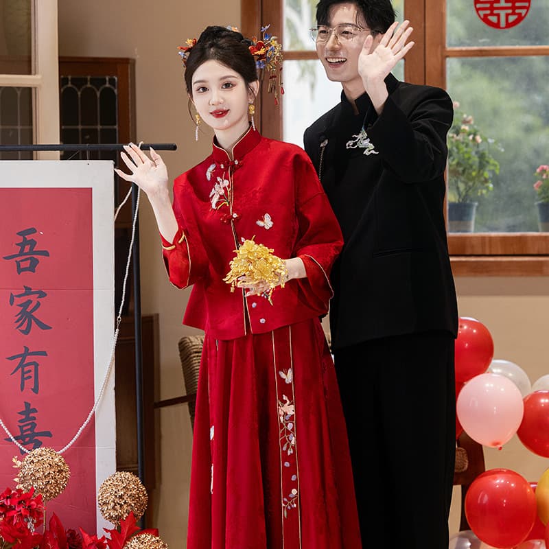 2026 New Style Wedding Departure Dress New Chinese-style Bride Toast Dress Set Engagement Dress for Women