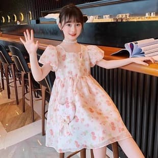 Girls Summer Dress 2025 New Korean Style Fashionable Children's Dress for Girls Medium and Large Size Princess Dress Trendy