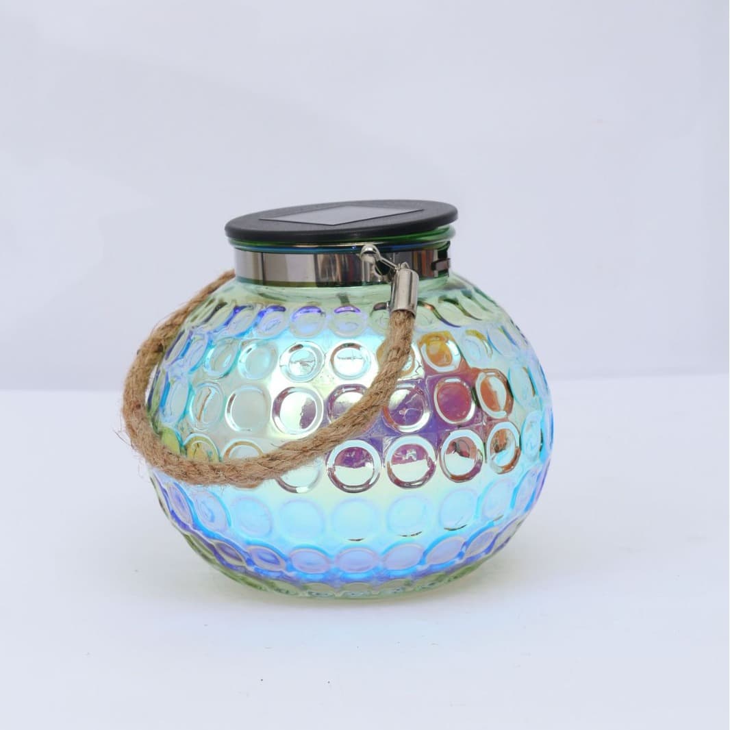 Deep Rainbow Mosaic Solar Sunlight Jar Lawn Light Home Decor Atmosphere Glass Handmade Ornament