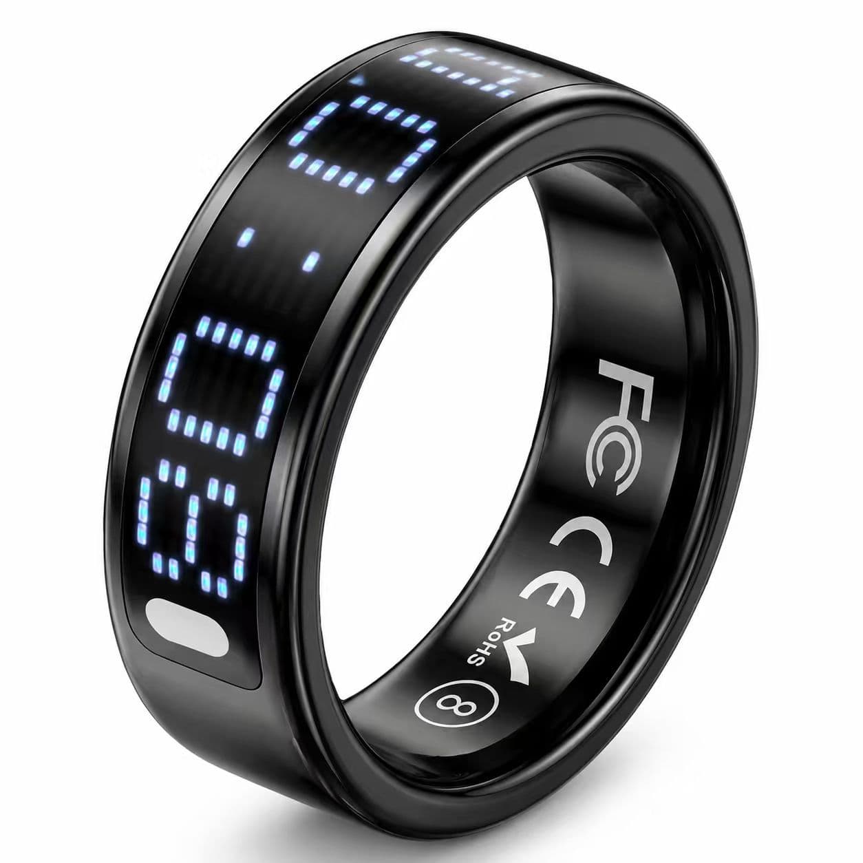 Alarm clock reminder smart counting ring Bluetooth APP control touch digital display electronic counter smart ring