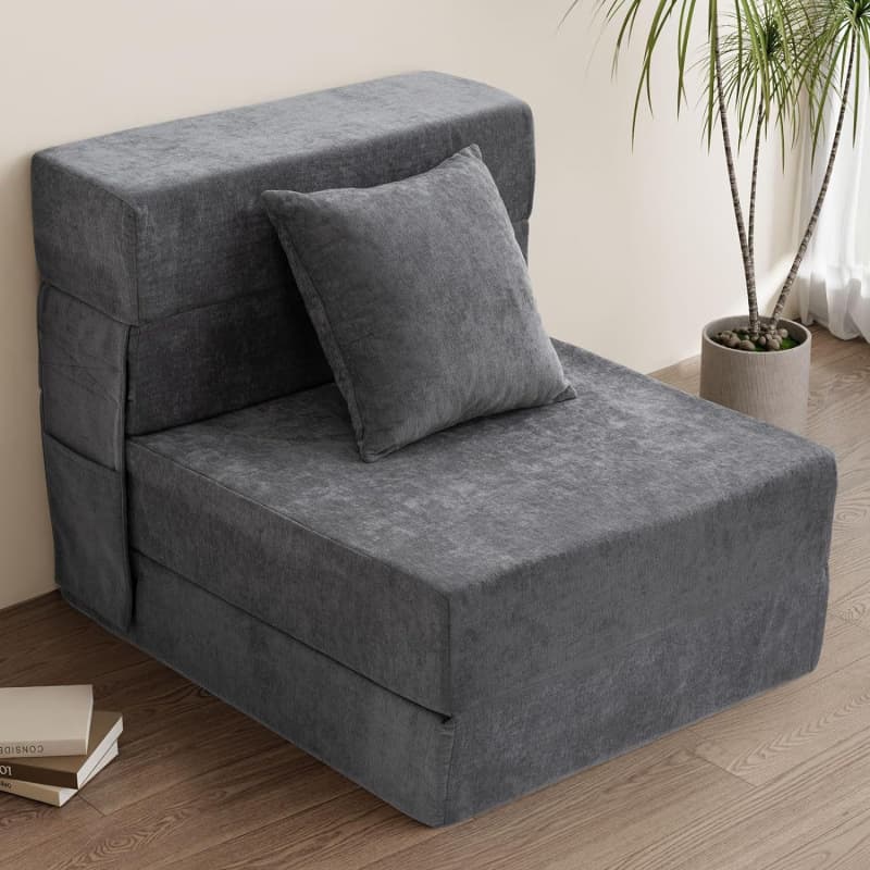 Multi-functional folding recliner sofa bed, versatile for sitting and lying, lazy sofa.