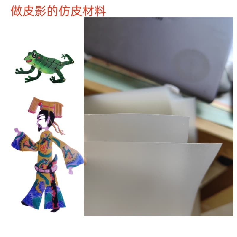 Intangible Cultural Heritage Shadow Puppetry DIY Imitation Leather Paper Non-Cowhide Material Kit, Frosted Transparent A4/A3 Kindergarten, Primary and Secondary School Props