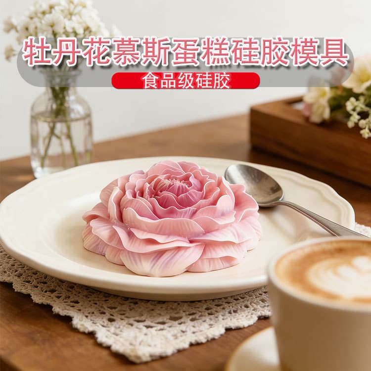 Large Peony Mousse Cake Silicone Mold 3D Flower Baking Tool Chocolate Dessert Baking Mold