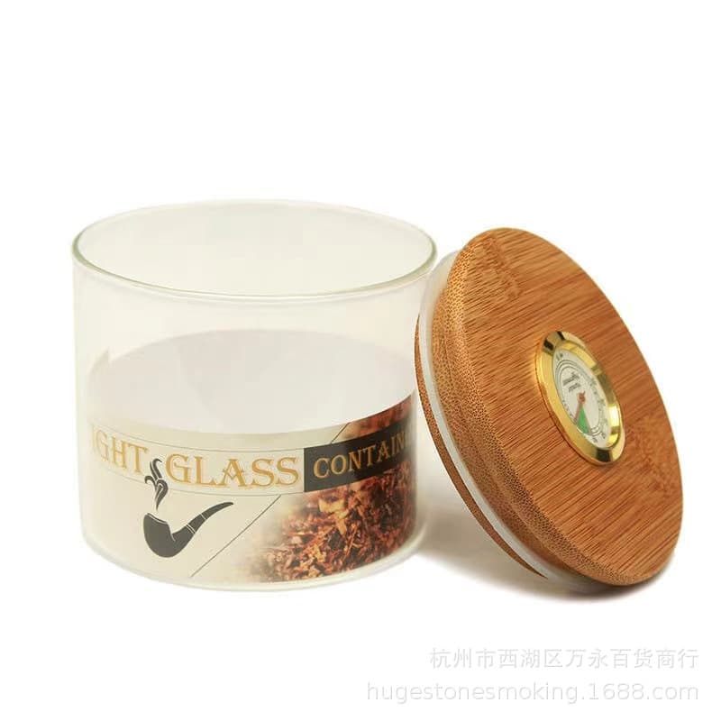 Tobacco Humidifier Glass Jar with Hygrometer, High Borosilicate High Temperature Resistant, Wholesale
