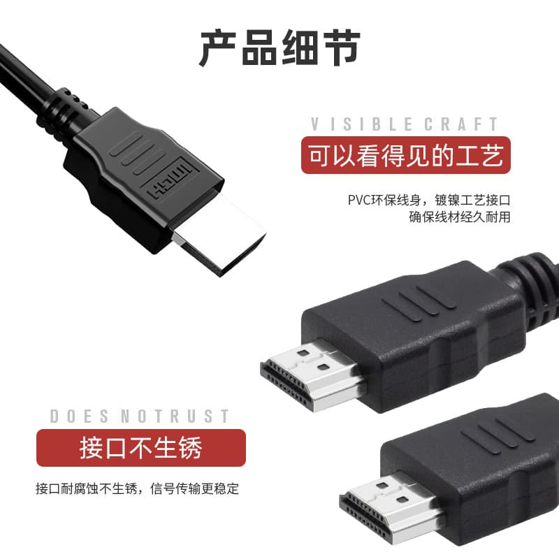 HDMI Cable 1080p Set-Top Box TV Cable 1.4 Version Computer Monitor Video Connection HDMI Cable