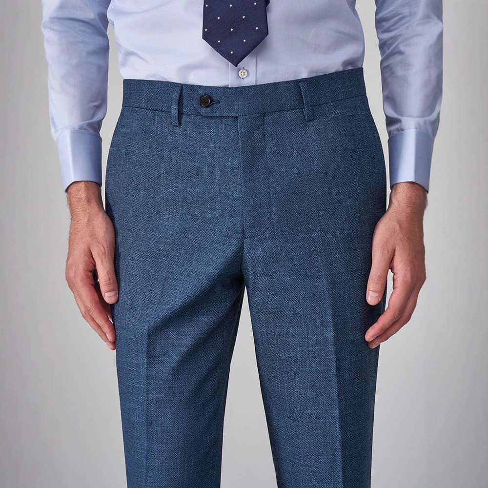 New blue casual trousers autumn business slim professional suit trousers men's textured non-ironing formal trousers