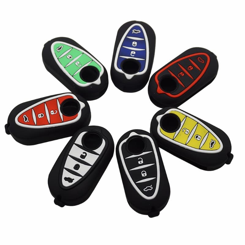 Silicone Car Key Cover for Alfa Romeo 3-Button 147 156 159 Giulietta Folding Key