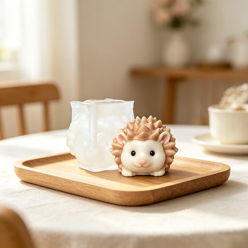 Large Hedgehog Scented Candle Silicone Mold DIY Hedgehog Gypsum Diffuser Stone Resin Ornament Drip Oil Mold