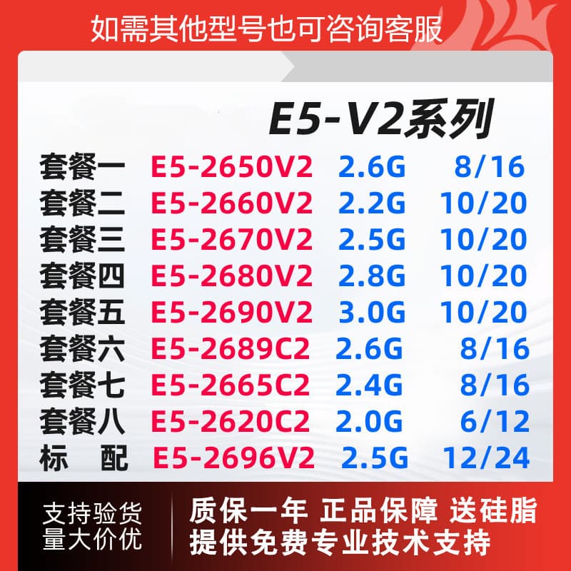 Xeon E5-2680V2 2690 2670 2660 2650 2696v2 2665 2620 2689C2 CPU