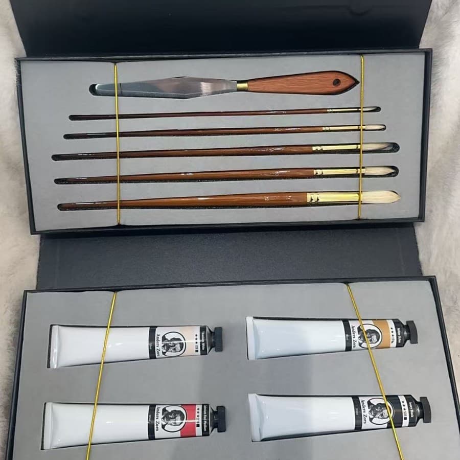 High-end oil paint brush Zorn limited color method replica set artist oil paint brush scraper oil paint paint brush set