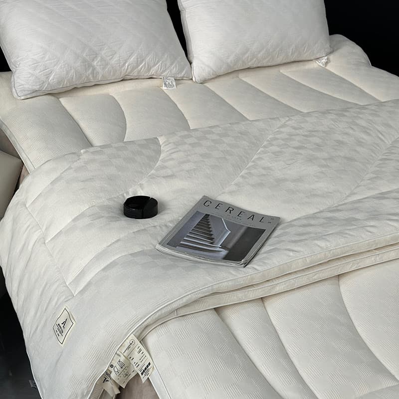 Class A 100% Cotton Waffle Soy Soft Mattress Topper Double 1.8x2.0m 5cm Thick Warm Bed Pad Non-Slip