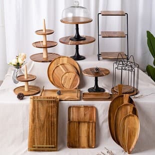 Rosewood Dessert Stand Wedding Birthday Decoration Prop Wooden Tray Cake Plate Pastry Rack Display Shelf