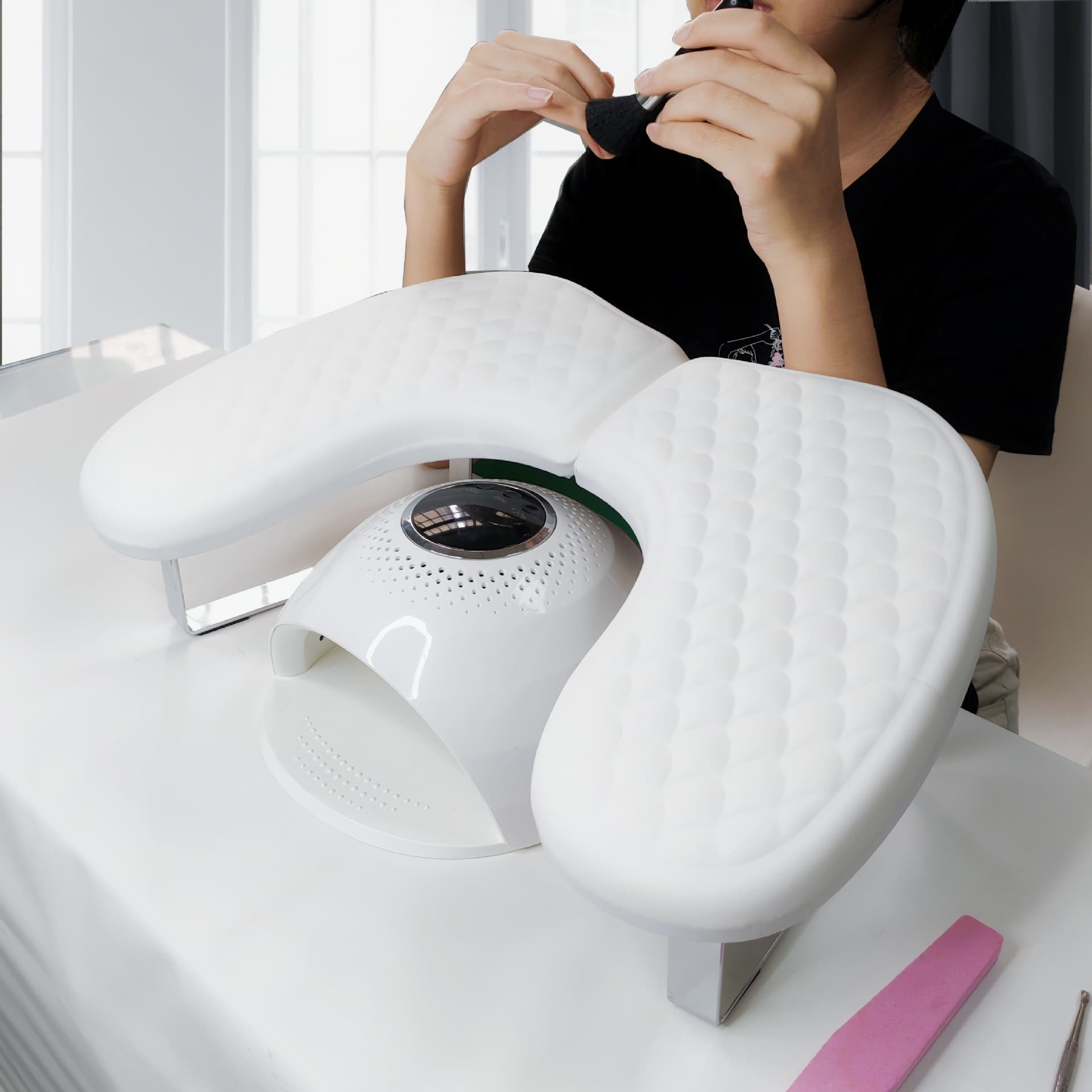 New UH9 Nail Pattern Hand Pillow, Russian Butterfly Hand Pillow, Detachable and Foldable U-Shaped Tool for Nail Salons